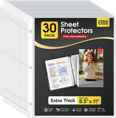 Heavy Duty Sheet Protectors for 3 Ring Binder 30 Pack, 8.5 X 11 | Extra