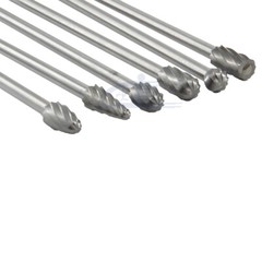 6pc 1/4″ Tungsten Rotary Carbide Burr Bits Aluminum Bur 6″ Long Shank Single Cut