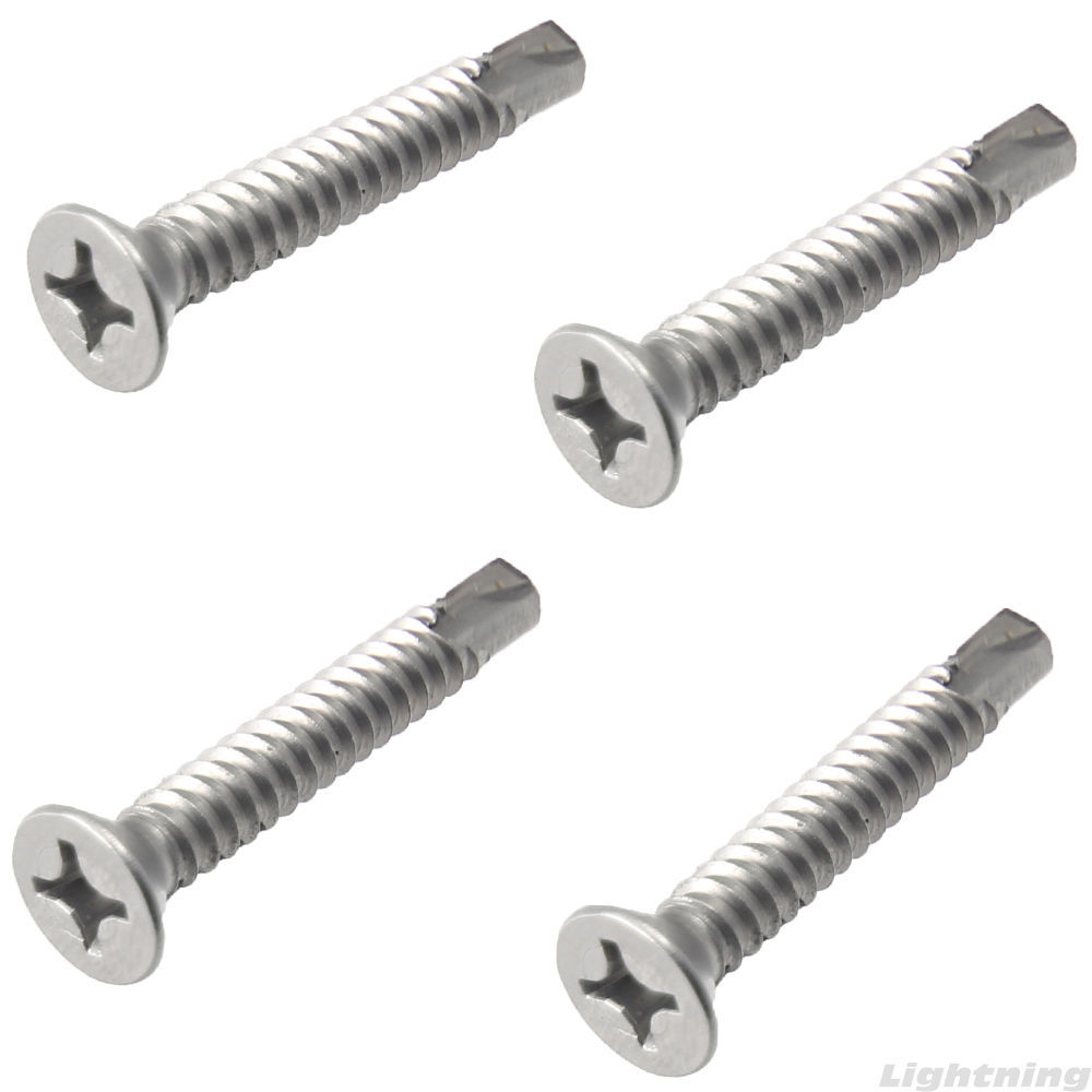#10 x 2″ Self Drilling Screws Flat Head Sheet Metal Stainless Steel Qty 50