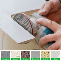Diamond Polishing Pads 4 inch Wet/Dry 12 Piece Kit Granite Stone Concrete Marble