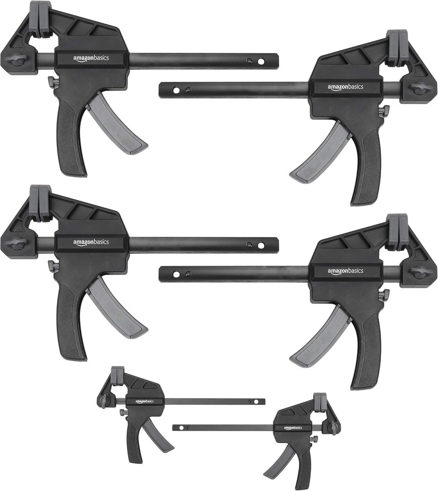 6-Piece One-Handed Quick-Release Trigger Clamp Set, 2×4-inch and 4×6-inch Bar