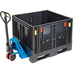 Plastic Folding Bulk Shipping Container 2000 lb. Capacity 48 x 44-1/2 x 34