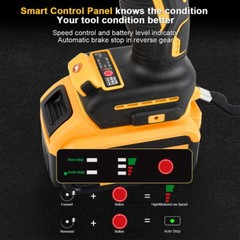 Cordless Electric Impact Wrench Gun 1/2” High Power Driver with Li-ion Battery