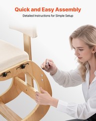 VEVOR Ergonomic Kneeling Chair Wood Posture Chair with Backrest & Thick Cushions