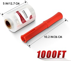 Industrial Strength Mini Clear Stretch Wrap Film 2PACK 5″ x1000ft 80GuageFood.