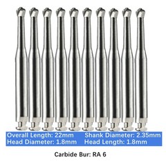 Vakker 10PC/PACK Dental Low Speed Carbide Burs Latch Type LA RA SURG