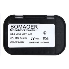 10×Dental Orthodontic Metal bracket monoblock Mini MIM MBT 0.22 With 345 HK 5×5