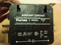 Furnas Cat. No. 42BF35 J W/ Furnas Aux. contact Cat. # 49A CRO Series D
