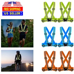 2PCS Safety Vest with High Visibility Reflective Belt Stripe Security Adjustable