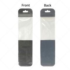Multi-Size Clear/Black w/Clear/Clear Glossy Flat Mylar Zip Lock Bag w/ Hang Hole