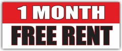 1 MONTH FREE RENT Advertising Banner Vinyl Sign apartment room realtor space