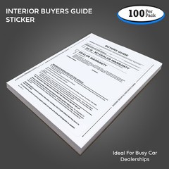 1-Part Self-Adhesive Buyers Guides – As Is / Warranty (No Lines) (100/pack)