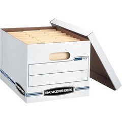 Cardboard File Boxes W/ Lift-Off Lid Stackable Storage Documents Easy Carry New