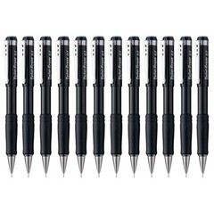 Pentel Twist-Erase III Mechanical Pencil, 0.7mm, Black Barrel, 12 Pack