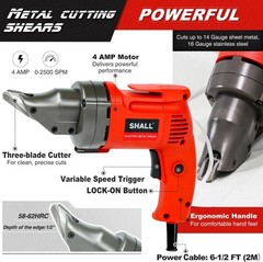 SHALL Electric Metal Cutting Shear, 4.0-Amp Corded Sheet Metal Cutter, Variab…