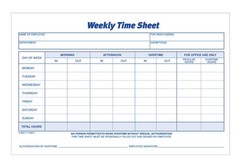 Adams Time Sheet, 9 x 5.5 Inch, Weekly 100 Count (Pack of 1), White/Canary