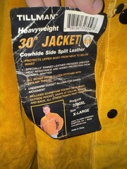 Tillman 3280XL Heavyweight Leather Welding Jacket XL 30” Cowhide Linweld New