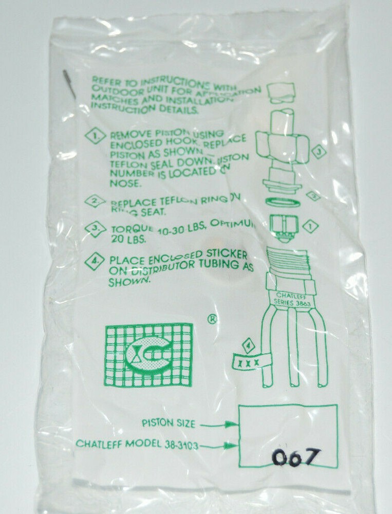Armstrong Lennox Danfoss HVAC Piston Orifice Kit .067 Orfice Chatleff 38-3103067