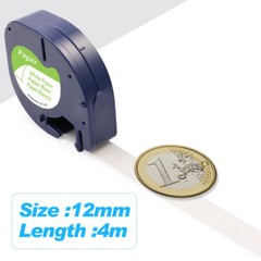 Compatible Dymo LetraTag Refill 91330 White Paper Label Tape 12mm 1/2 LT-100H