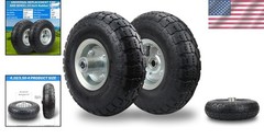 Resilient 10 Inch Pneumatic Tires with Anti-Slip Design – 2 Pack for All Seasons