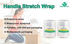 BOMEI PACK Plastics Industrial Mini Stretch Wrap Film Replacement 5″ x clear