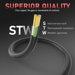 8 AWG Welder Extension Cord 15ft 250V, NEMA 6-50P to 6-50R Heavy Duty