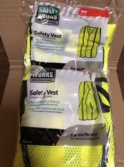 Lot Of 2 Safety Works One Size Fits Most High Visibility Reflective Safety Vest