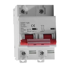 2Pole AC MCB Mini Circuit Breaker 4.5kA 6/10/16/25/32/40/50/63A/125A 250/500V
