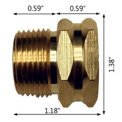 GESHATEN 3/4” GHT Female x NPT 3/4″ x Male, Brass