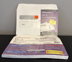 Lot of 2-Office Depot Double-Window Self-Seal W-2 Envelopes 25 in each pack