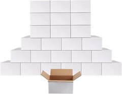 7x5x4 Inches Shipping Boxes Pack of 25 White Corrugated for Mailing