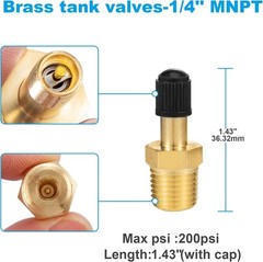 1/4″ Inflation Schrader Valve with Push to Connect for 1/4″ OD Air Line Tubin…