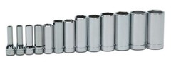 3/8″ Drive SAE Deep 6 Point Set 13pc Supertorque Sockets Clip Rail 1/4″ – 1″