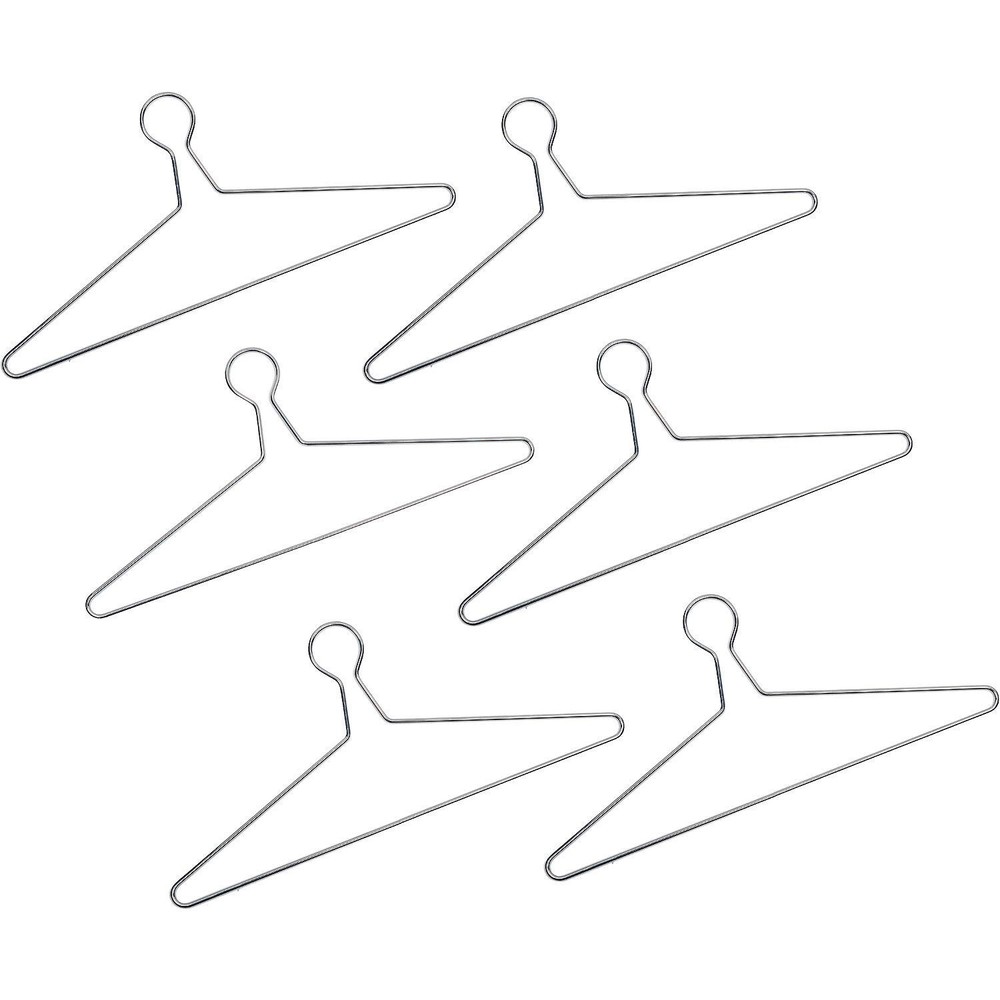 Anti-Theft Closed Loop Coat Hangers Heavy Duty Chrome 6/Pk