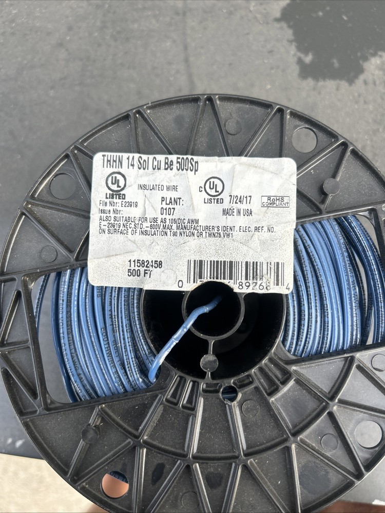 6 pound Roll 14AWG blue copper wire unsure of length