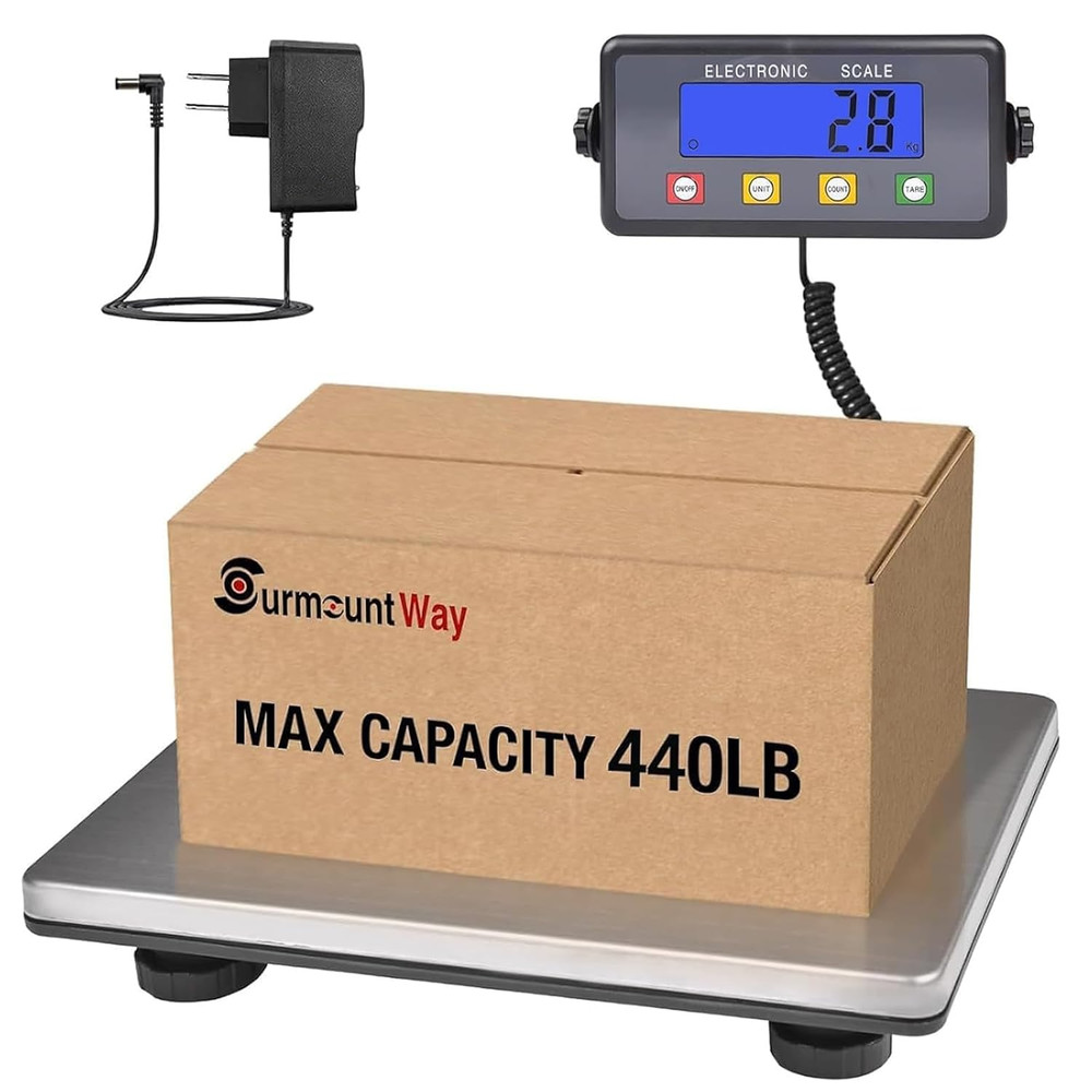 Large Shipping Scale, 440Lb/0.2Lb Digital Postal Scale with Tare/Count/Auto-Off