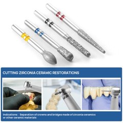 AZ Dental Zirconia Oxide Cutting Diamond Burs ceramic Drills FG1.6mm 10Pcs/Pack
