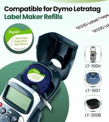 10PK Dymo Letratag Refill 91330 White Paper Label Tape 12mm 1/2″ LT-100H 200B