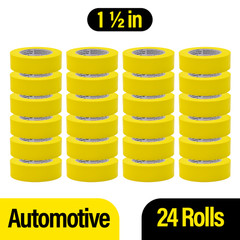 Automotive Masking Tape 1.4in, 24 Rolls Yellow Painters Tape for Car Painting