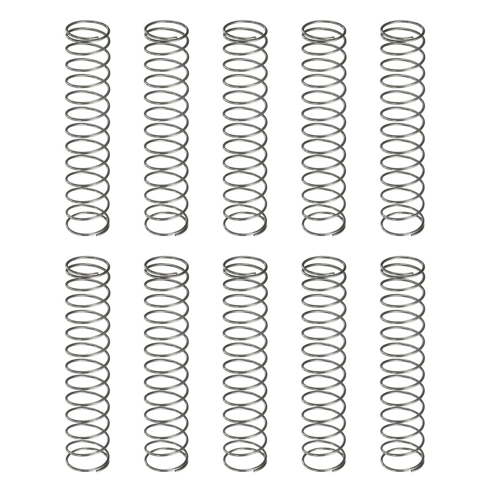 uxcell 10Pcs Compression Spring, 10mm OD, 0.6mm x x 50mm, Silver