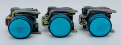 (LOT OF 3) Telemecanique Momentary Green Indicator Light w/ ZBV-G3 *WARRANTY*