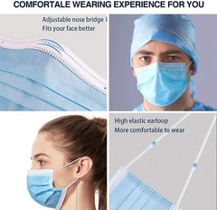 500 Pack Disposable Medical Face Masks (5 Boxes, 100pcs/Box), ASTM Level 2, B…