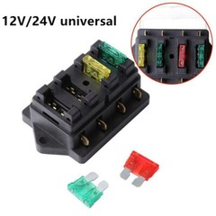 4 Way Blade Fuse Box Holder Block Auto Universal For Car Marine Boat Motorcycle