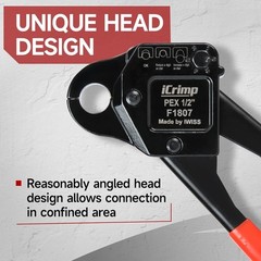 iCrimp 1/2-inch Angle Head PEX Crimping Tool – Ergonomic Design for Tight Spaces