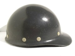 Vintage Fibre Metal Gray Fiberglass Duckbill Hard Hat w/Liner