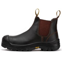 ROCKROOSTER Beaufort Men’s Dark Brown 6 inch Composite Toe Pull-on Leather Work