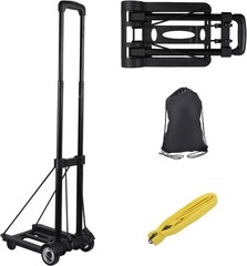 25kg/55lbs Folding Hand Truck – Lightweight Utility Cart with Oversized Wheels