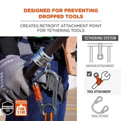 Ergodyne Squids 3791 Sleever Bar Lock Collar with Tethering .75 in, Silver