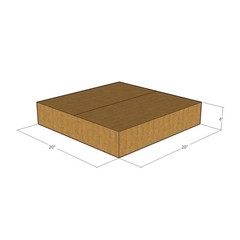 20x20x4 Flat Corrugated Shipping Boxes 32 ECT Single-Wall, 5/Pack