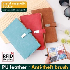 Leather Business Card Organizer Book, 120 Slot Credit Card Holder Case for Men &